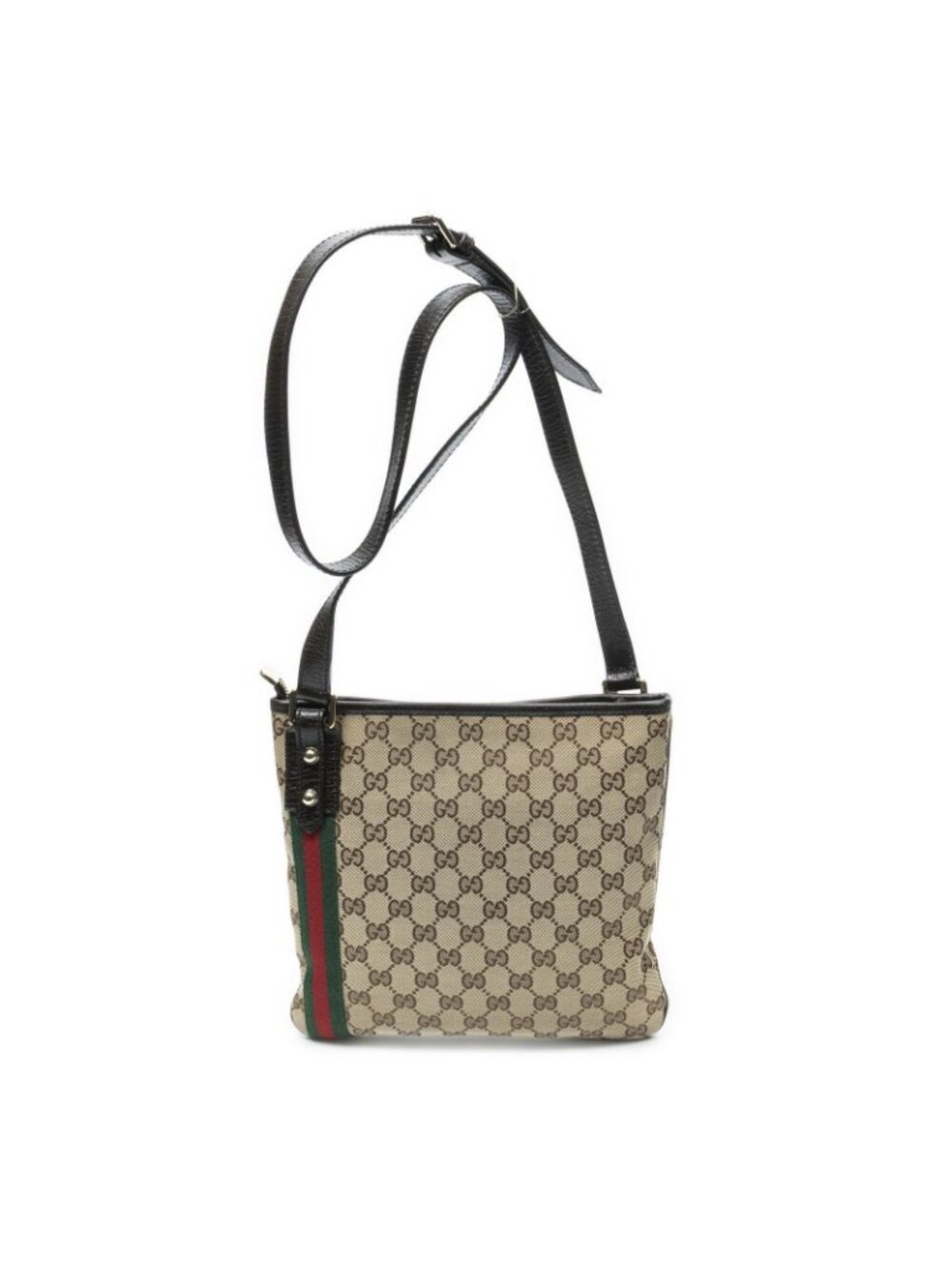 Gucci Web Jolicoeur Crossbody Beige Brown GG Canvas - Picture 5 of 10